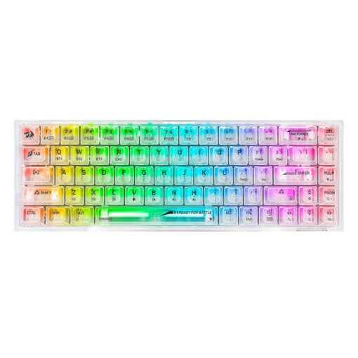 Teclado Para Juegos Redragon Fizz K617ct-rgb Con Interruptor Transparente Y Diseño Del 60 % - Transparente