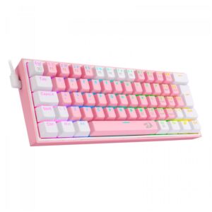 Teclado Para Juegos Redragon Fizz Rainbow K617-rgb-pw Con Interruptores Azules, Diseño Del 60 %, Color Rosa Y Blanco - Imagen 3