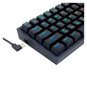 Teclado Para Juegos Redragon Castor K631-rgb Con Interruptor Rojo, Diseño Del 65 %, Color Negro - Imagen 4