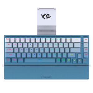 Teclado Redragon K641b Bw Rgb Shaco 60 % Intercambiable En Caliente Con Soporte Para Teléfono - Azul