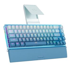 Teclado Redragon K641b Bw Rgb Shaco 60 % Intercambiable En Caliente Con Soporte Para Teléfono - Azul - Imagen 3