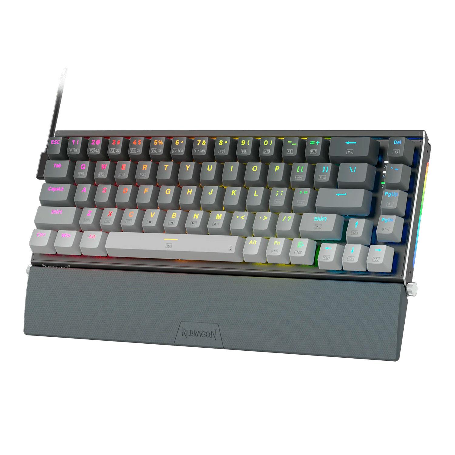 Alternative view of Teclado Redragon K641g Gw Rgb Shaco 65 % Hotswap Con Soporte Para Teléfono - Gris