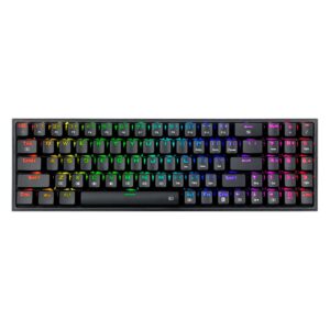 Teclado Inalámbrico Para Juegos Redragon Pollux Pro K628-rgb-b Con Diseño De Interruptores Azules, Color Negro