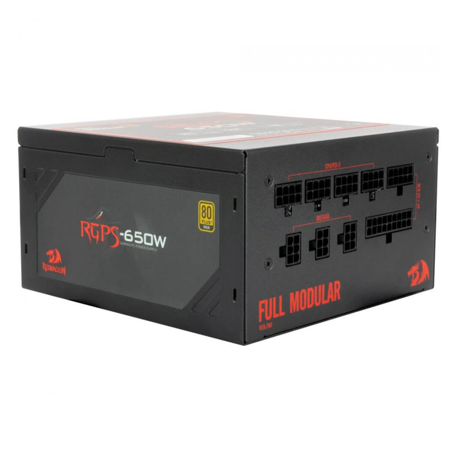 Fuente De Alimentación Modular Bivolt Redragon Rgps Gc-ps008 Atx 650w 80 Plus Gold Active Pfc - Negro - Imagen 3