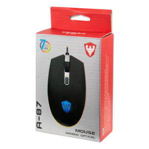 Mouse Para Juegos Con Cable Satellite A-87, 1600 Dpi, Color Negro - Imagen 2