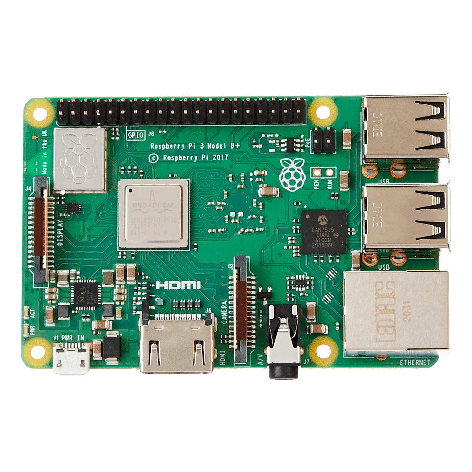 Alternative view of Raspberry Pi 3 Modelo B+ Reino Unido 800318 Pc