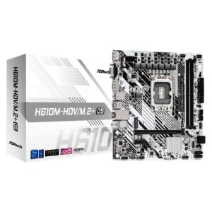Placa Madre Asrock H610m-hdv/m.2+d5 Ddr5 Con Conector M.2 Y Chipset Intel H610 Micro Atx