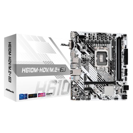Placa Madre Asrock H610m-hdv/m.2+d5 Ddr5 Con Conector M.2 Y Chipset Intel H610 Micro Atx