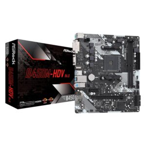 Placa Madre Asrock B450m-hdv R4.0 Ddr4 Con Socket Am4 Y Chipset Amd Promontory B450 Micro Atx
