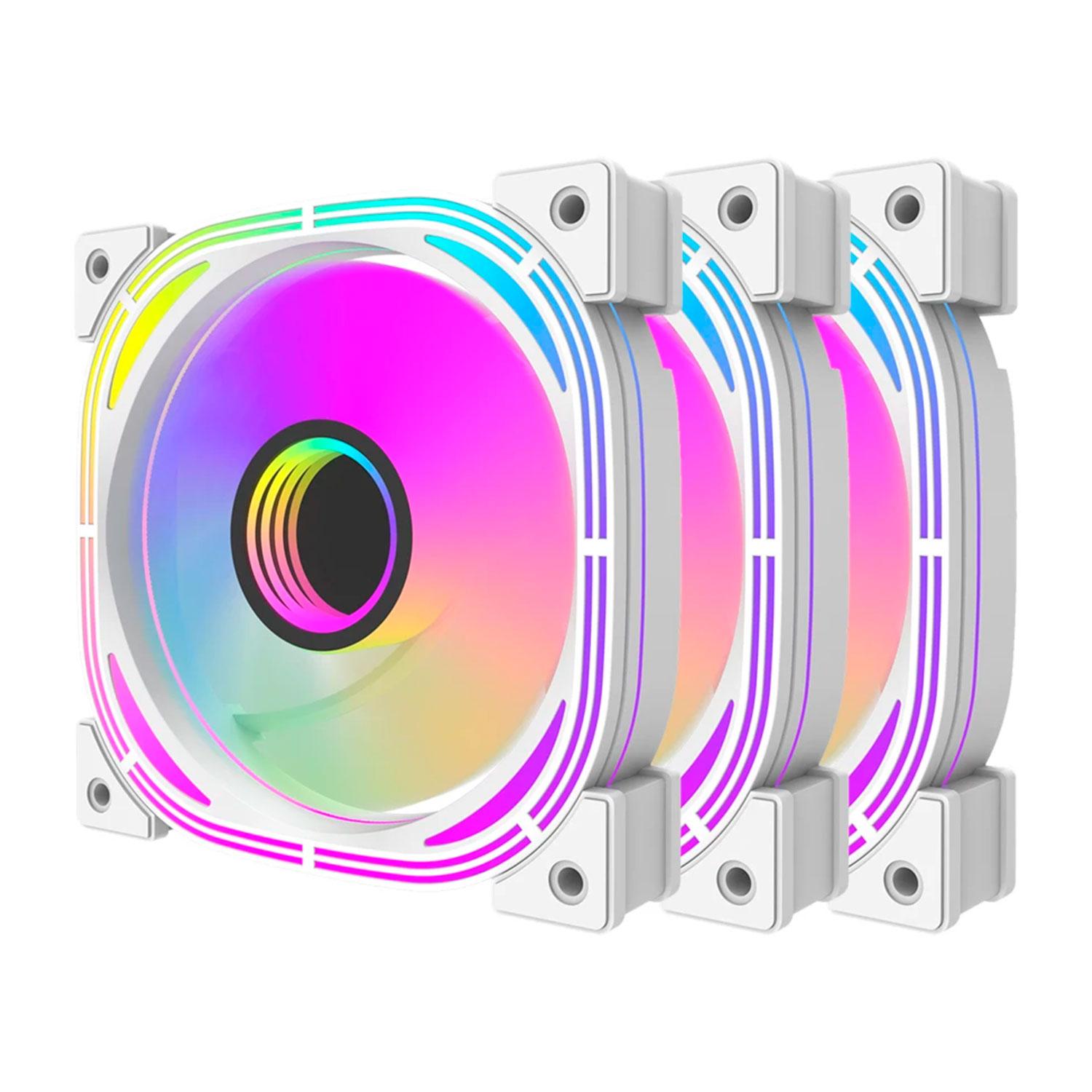 Ventilador Enfriador De Caja 3 En 1 Drakflash Inf24 Pro - Blanco