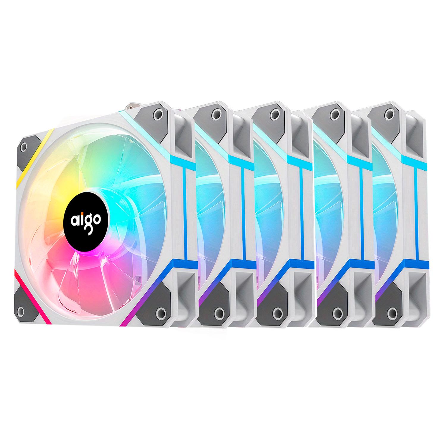 Ventilador De Refrigeración Para Caja Darkflash Am12 Pro Rgb 5 En 1, Color Blanco