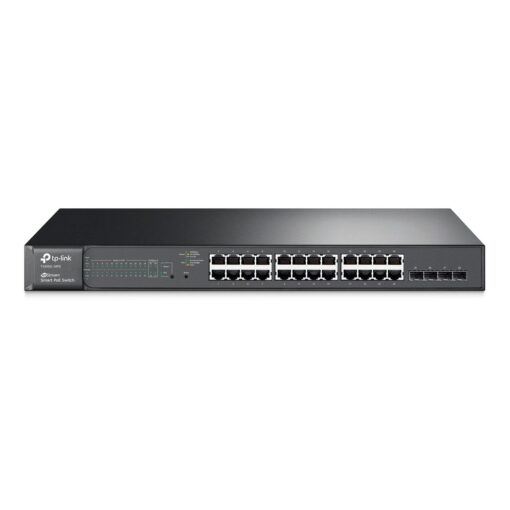 Conmutador Concentrador Gigabit Poe+4sfp De 24 Puertos Y 1000 Mbps De Tp-link Tl-sg2428p, Color Gris