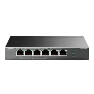 Switch Gigabit 4poe De 6 Puertos Y 100 Mbps De Tp-link Tl-sf1006p, Color Gris
