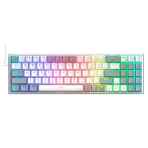 Teclado Para Juegos Usb Pollux Rgb Redragon K628wg-rgb - Blanco Y Gris