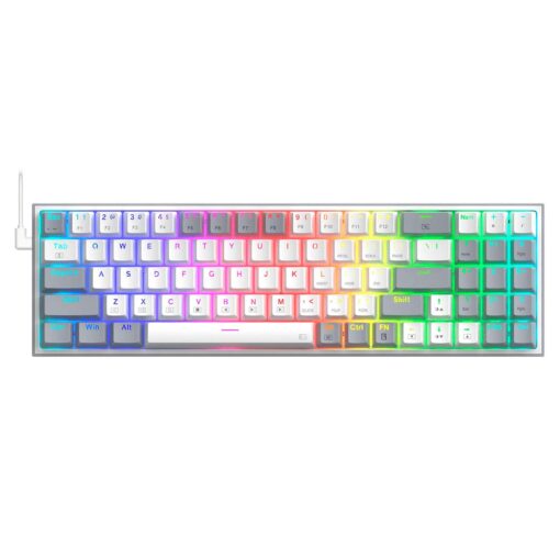 Teclado Para Juegos Usb Pollux Rgb Redragon K628wg-rgb - Blanco Y Gris