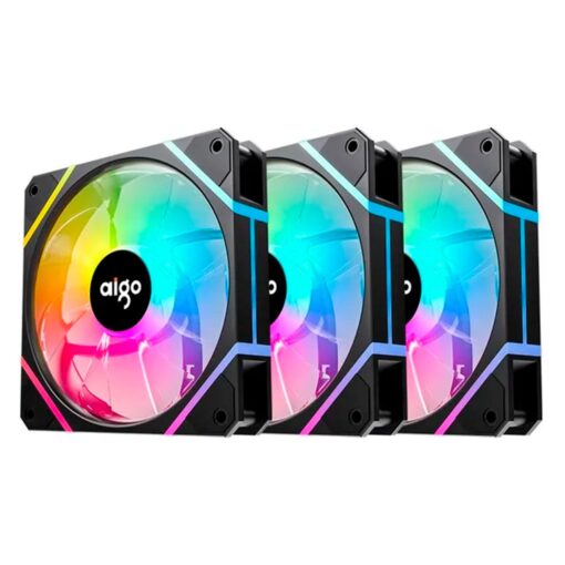 Fan Para Caja 3 En 1 Aigo Am12 Pro Rgb, Color Negro