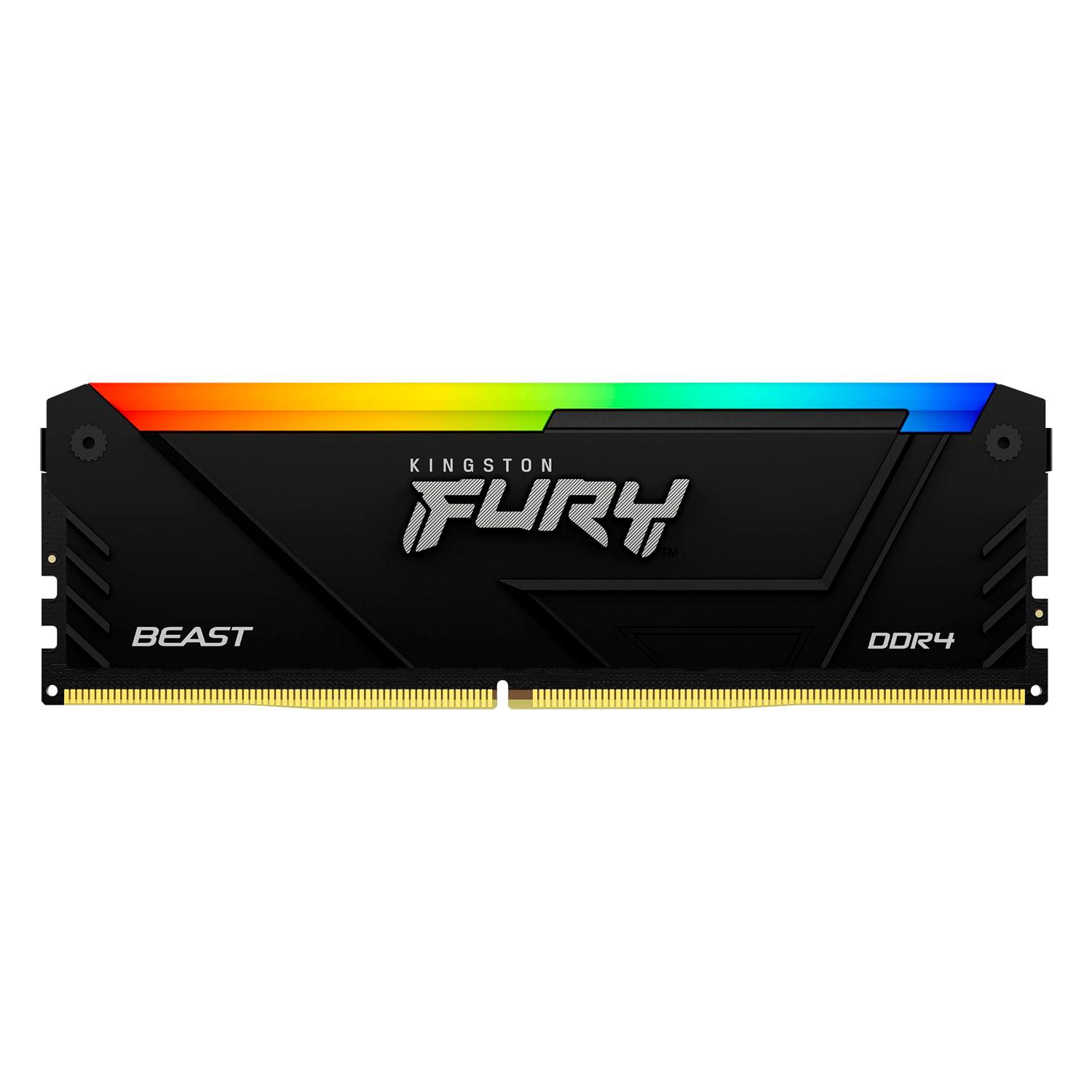 Memoria Ram Kingston Fury Beast Rgb De 8 Gb Ddr4 A 3600 Mhz - Kf436c17bb2a/8