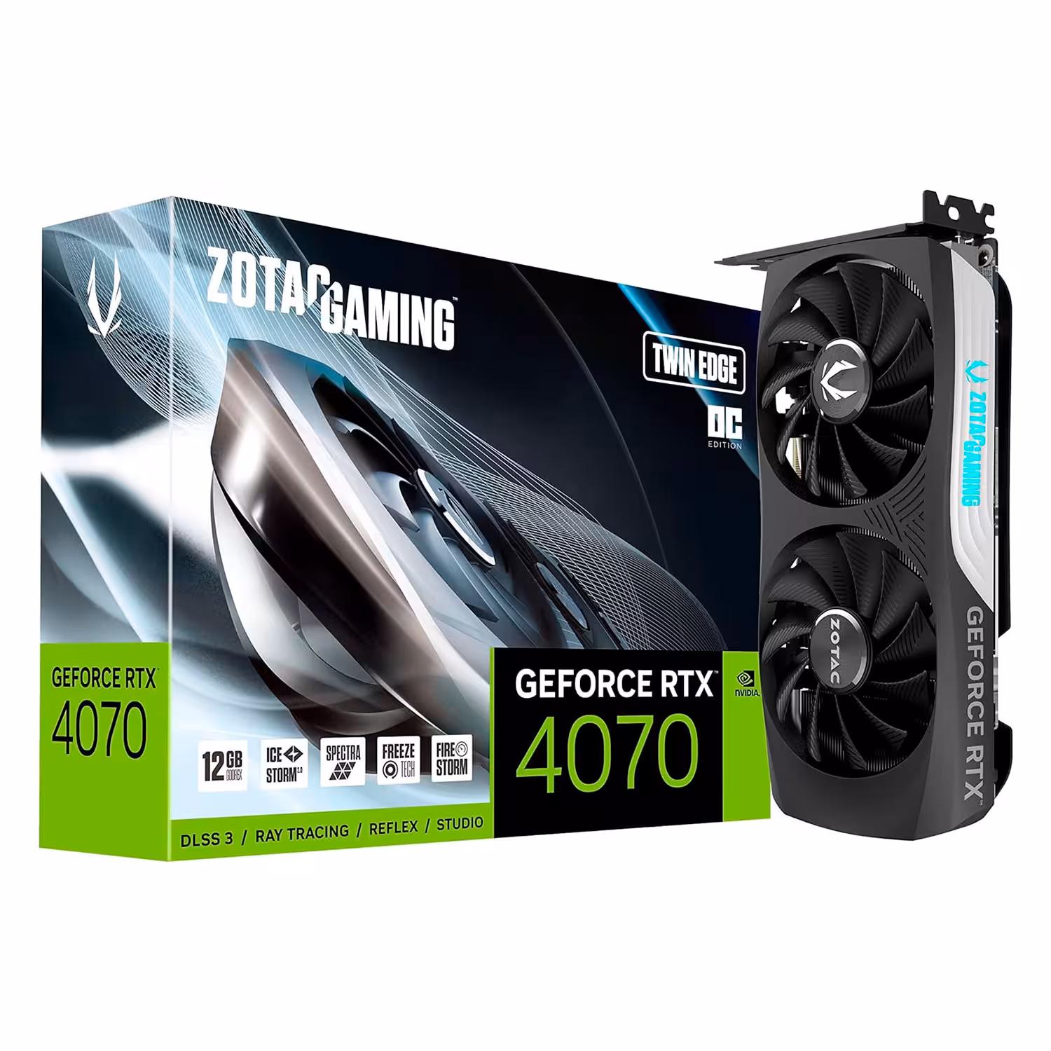 Placa De Video Zotac Twin Edge Oc Nvidia Geforce Rtx 4070 12gb Gddr6x - Zt-d40700h-10m