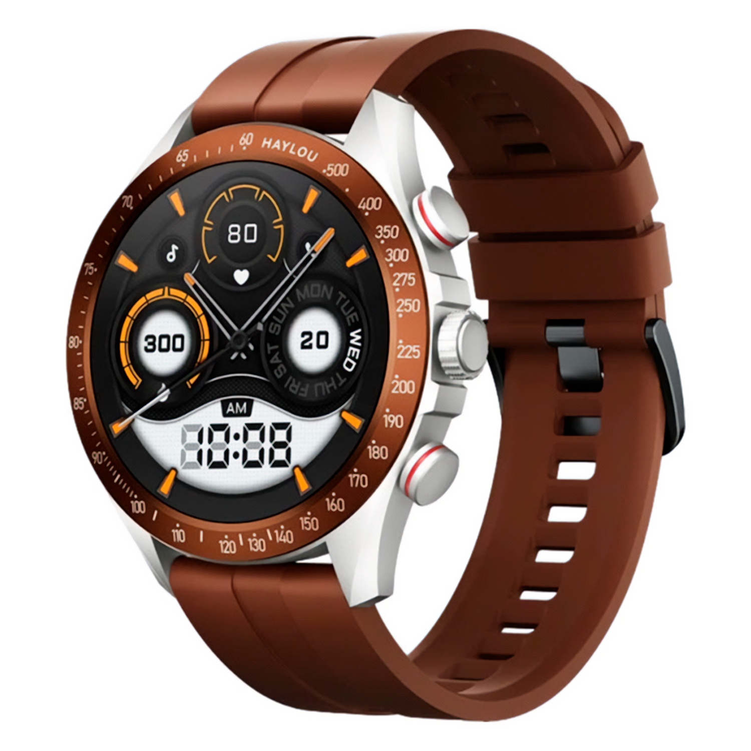 Smartwatch Haylou Solar Pro Ls18 De 22 Mm, Color Marrón