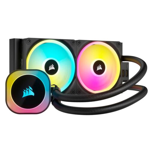 Corsair Icue Link H100i Rgb Aio De 240 Mm Para Procesador Cw-9061001-ww, Color Negro