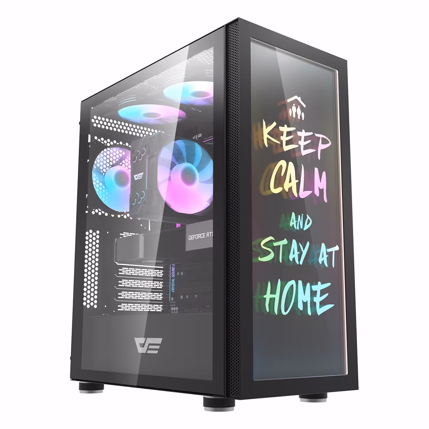 Gabinete Gamer Darkflash Dk210 Graffiti Argb Mid Tower - Negro (caja Dañada)