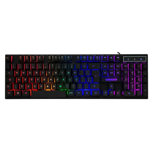 Teclado Para Juegos Usb Rgb En Portugués Satellite Ak-891 - Negro