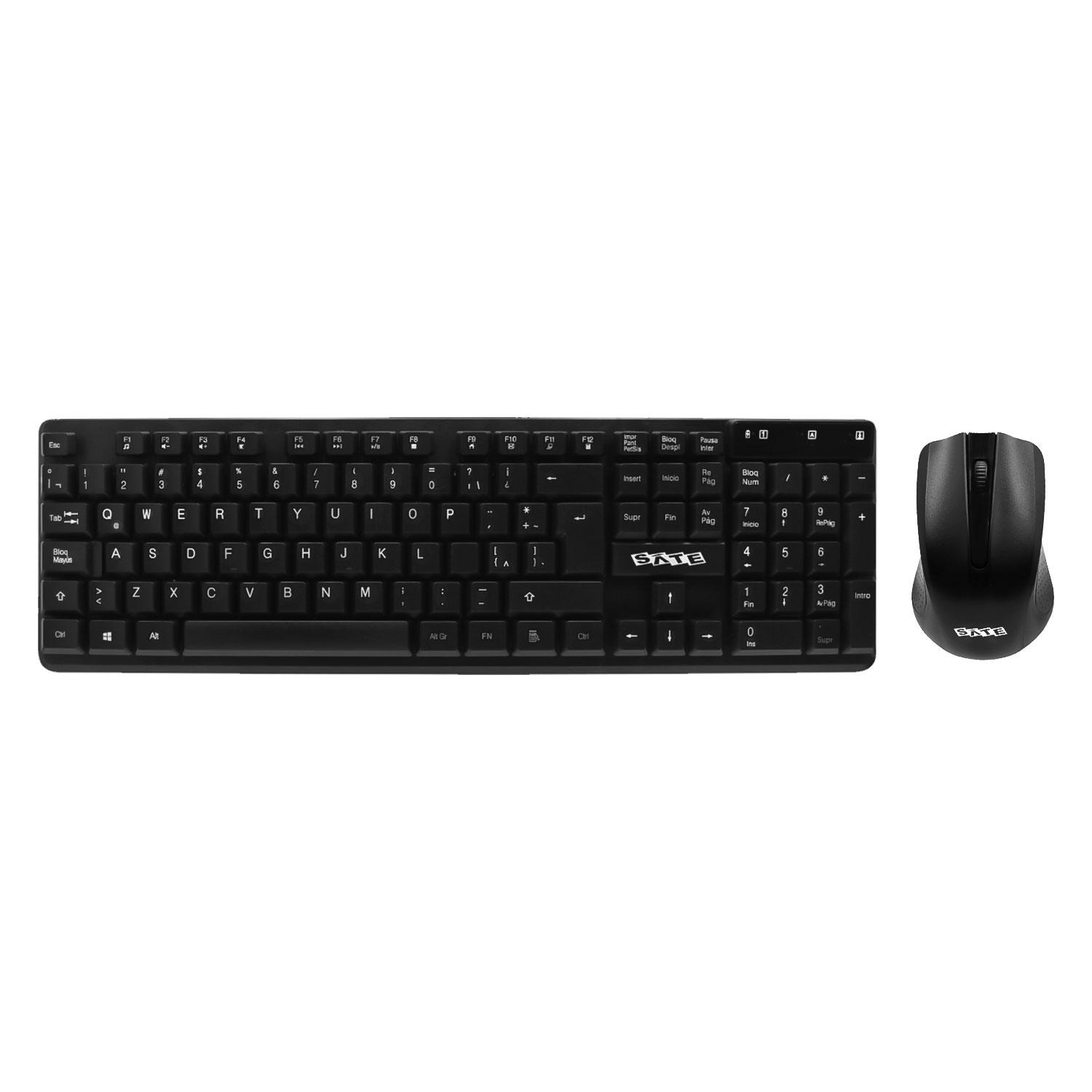 Kit De Teclado Y Ratón Portugués Inalámbrico Satellite Ak-741g - Negro