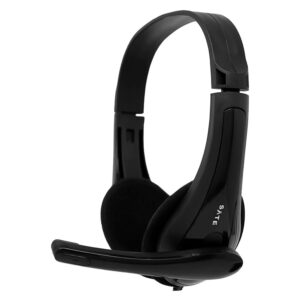 Auriculares Con Micrófono De 3,5 Mm Satellite Ae-219, Color Negro