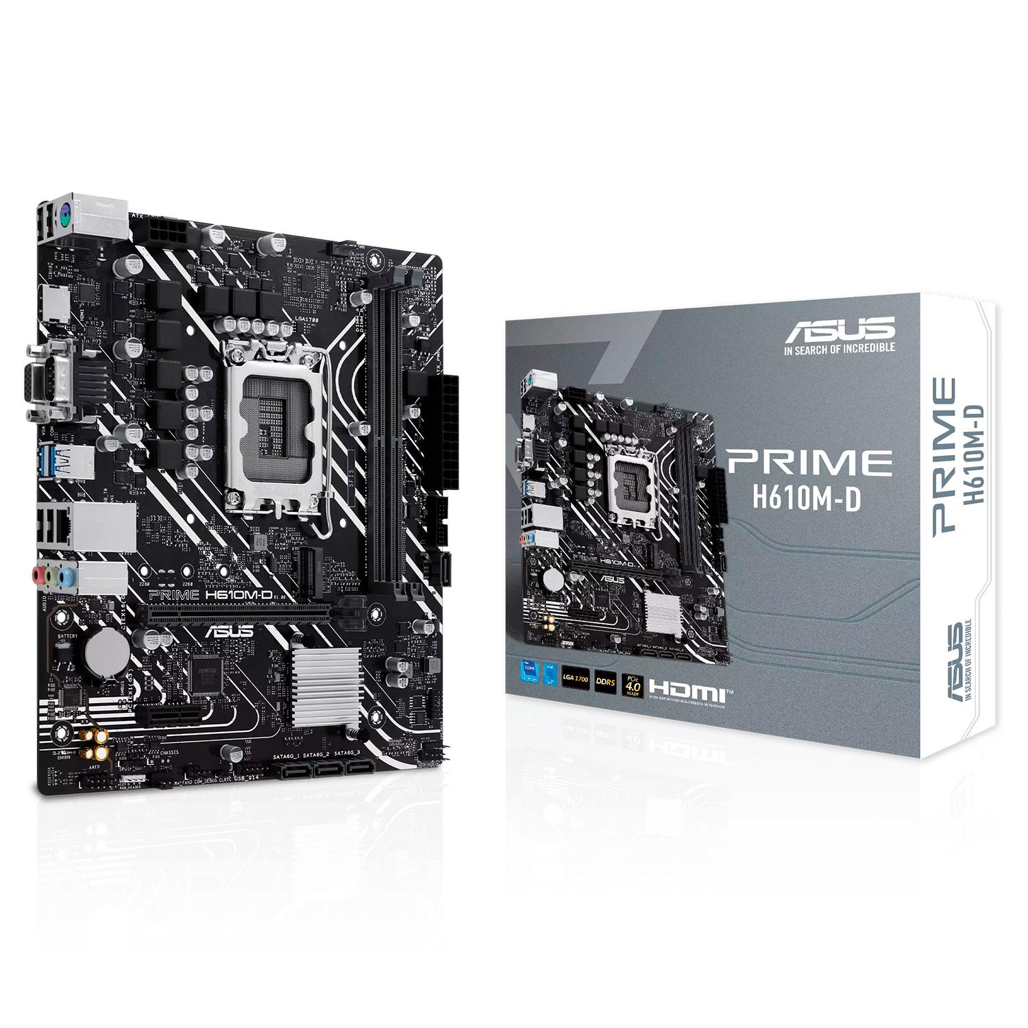 Placa Madre Asus Prime H610m-d Zócalo Ddr5 Chipset Intel Lga 1700 Intel H610 Micro Atx