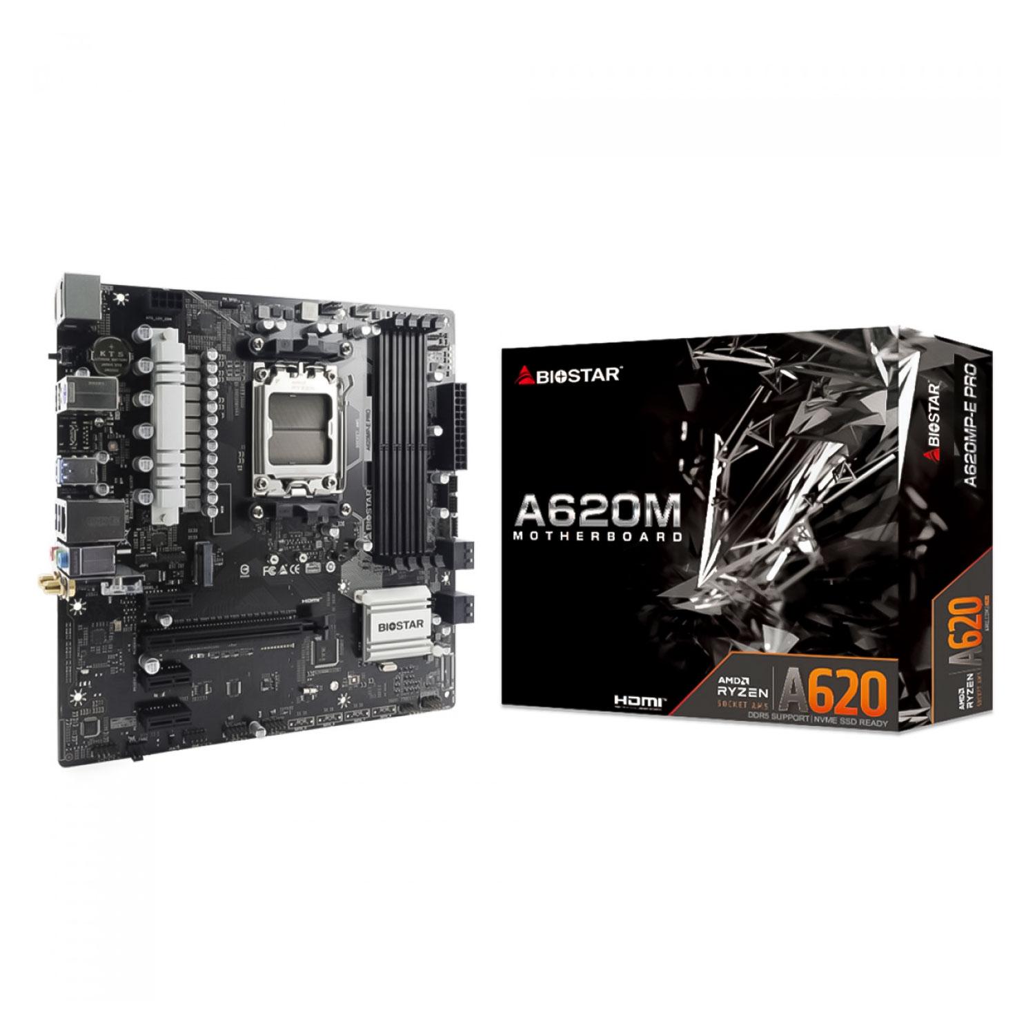 Placa Madre Biostar A620mp-e Pro Con Zócalo Ddr5 Y Chipset Amd Am5, Amd A620 Micro Atx