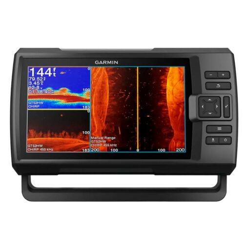 Gps Garmin Striker Vivid 9sv + Transductor Gt52hw-tm Para La Pesca, Color Negro