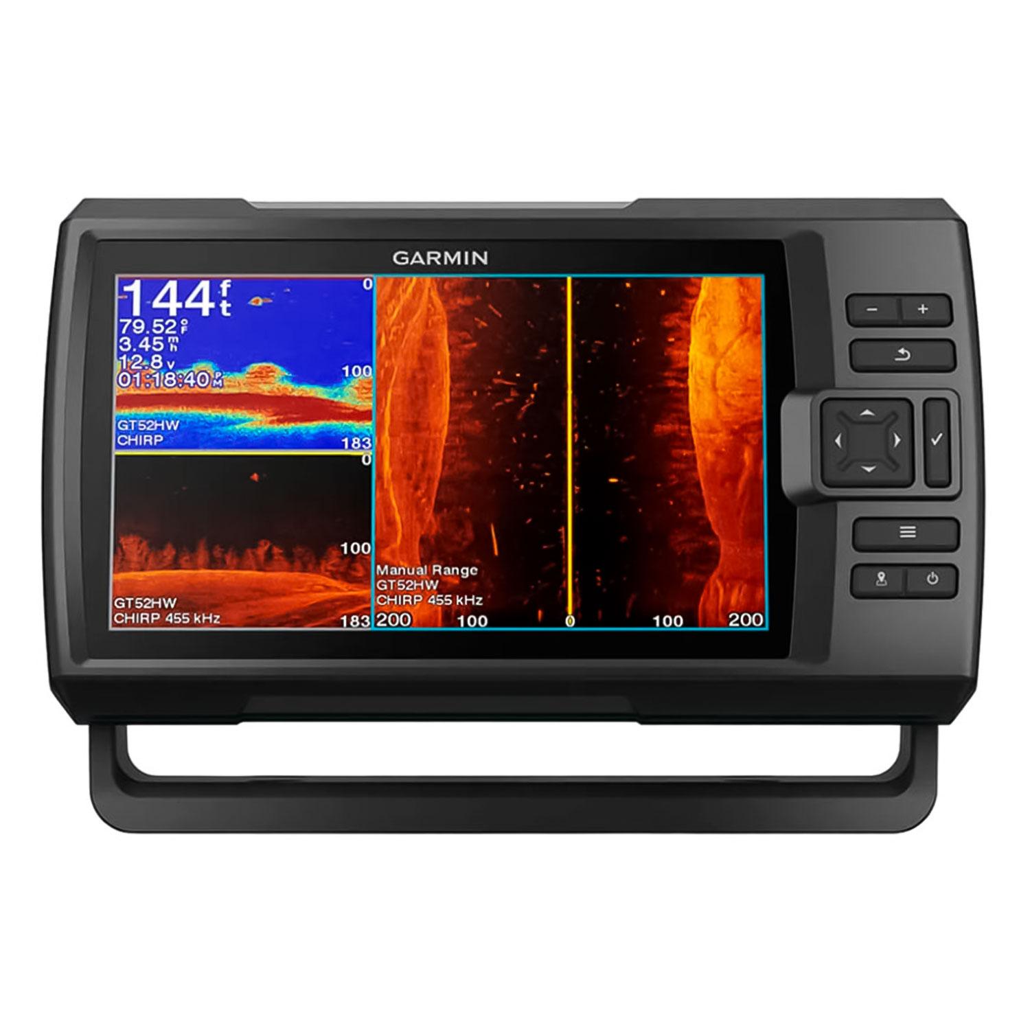 Gps Garmin Striker Vivid 9sv + Transductor Gt52hw-tm Para La Pesca, Color Negro