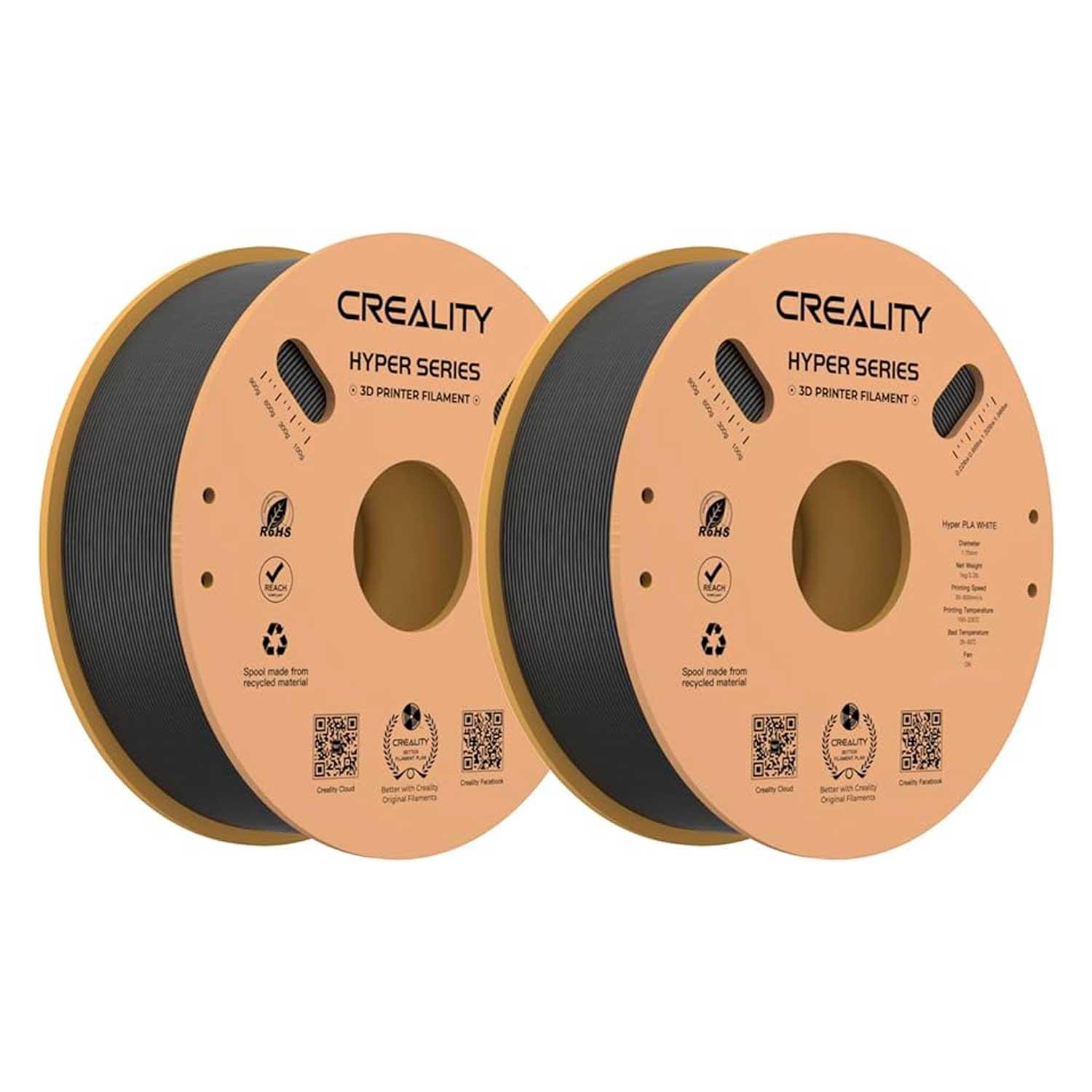 Filamento Creality Hyper-pla 2 Kg 1,75 Mm Para Impresora 3d - Negro