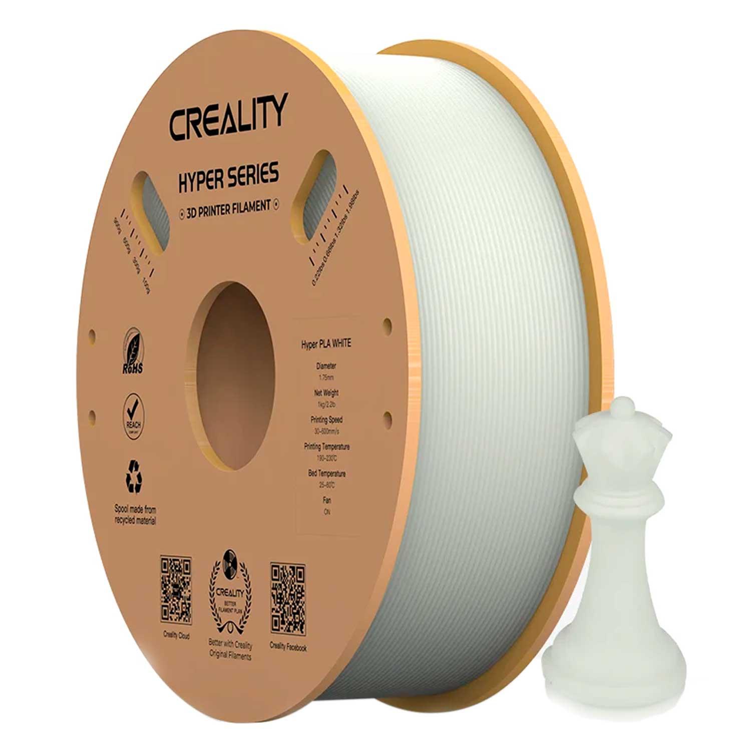 Filamento Abs Creality Hyper De 1 Kg Y 1,75 Mm Para Impresora 3d, Color Blanco
