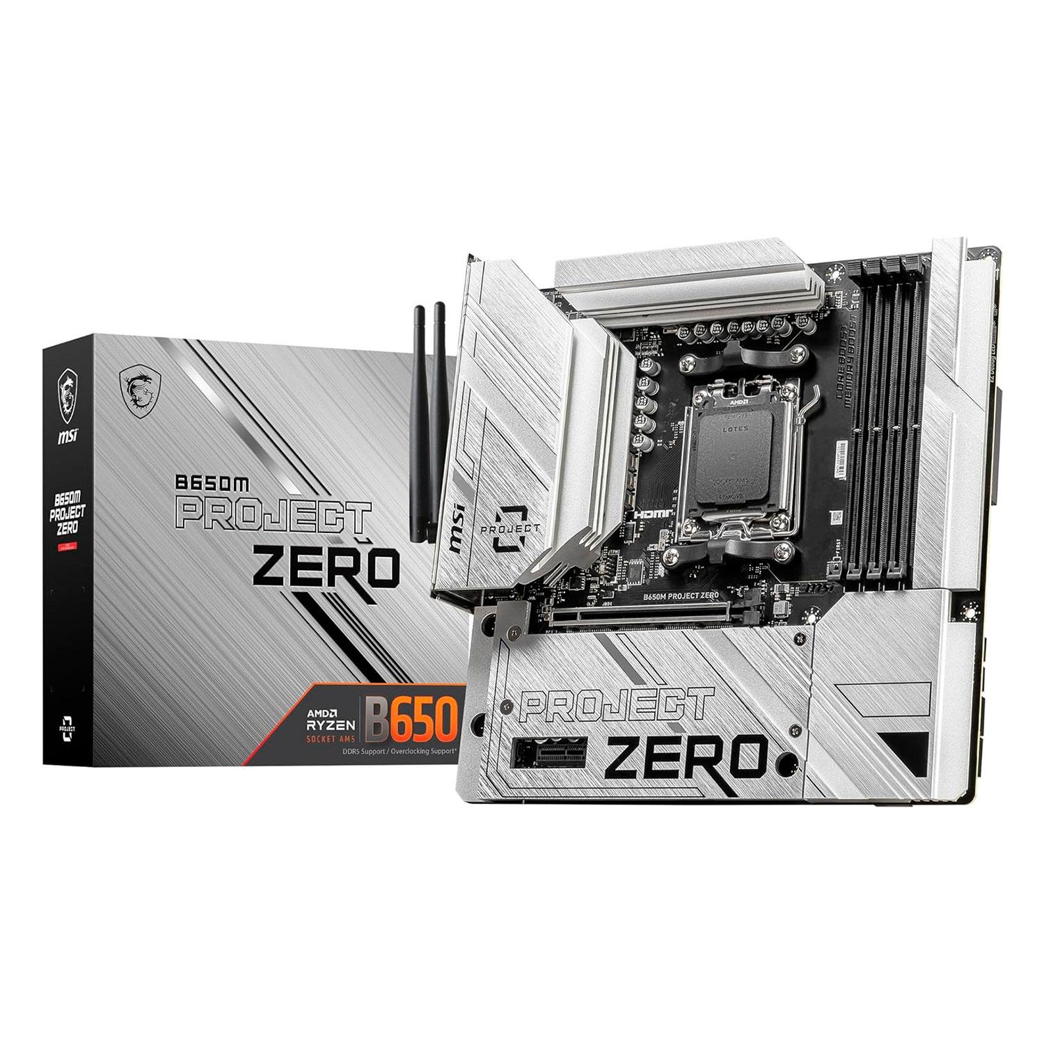 Placa Madre Msi B650m Project Zero Con Socket Ddr5 Y Chipset Amd Am5 B650 Micro Atx
