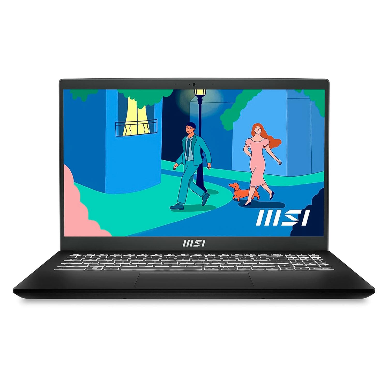 Notebook Msi Modern 15 B12m-454us De 15,6" Con Intel Core I7-1255u, Ssd De 512 Gb, 16 Gb De Ram, Color Negro