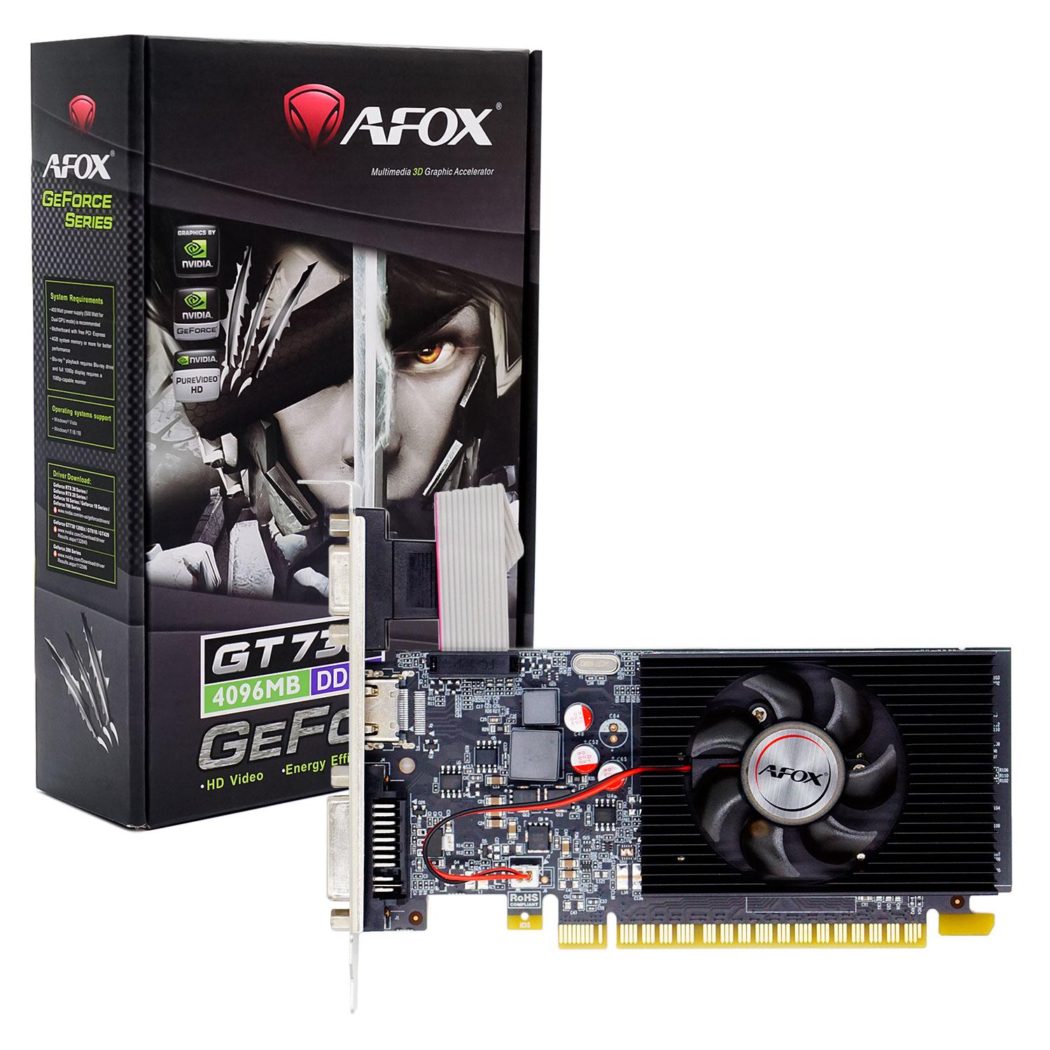 Tarjeta De Video Afox Nvidia Geforce Gt 730 4gb Ddr3 - Af730-4096d3l5