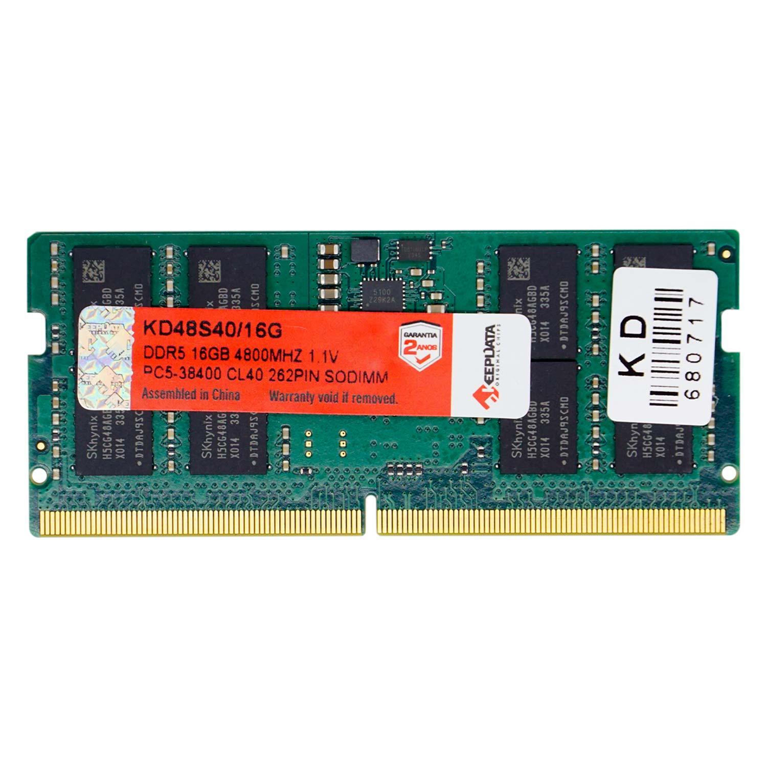 Memoria Ram Keepdata Ddr5 De 16 Gb Y 4800 Mhz Para Notebook: Kd48s40/16g