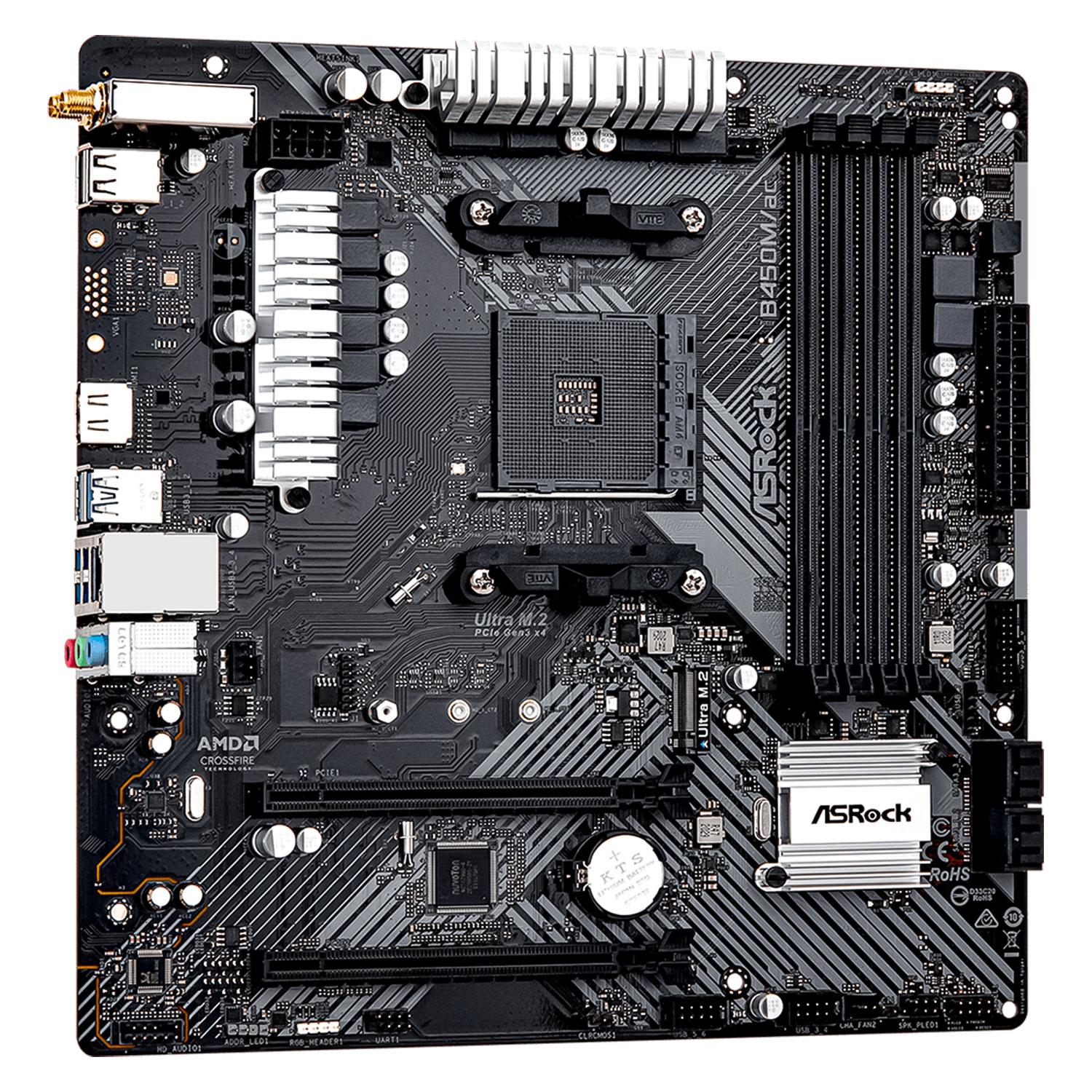 Placa Madre Asrock B450m/ac R2.0 Ddr4 Con Socket Am4 Y Chipset Amd B450 Micro Atx - Imagen 3