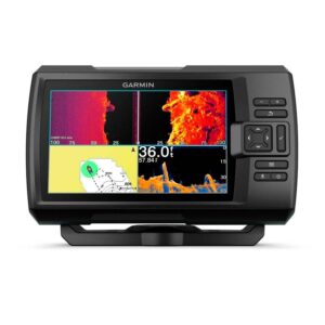 Gps Garmin Striker Vivid 7sv + Transductor Gt52hw-tm Para La Pesca, Color Negro