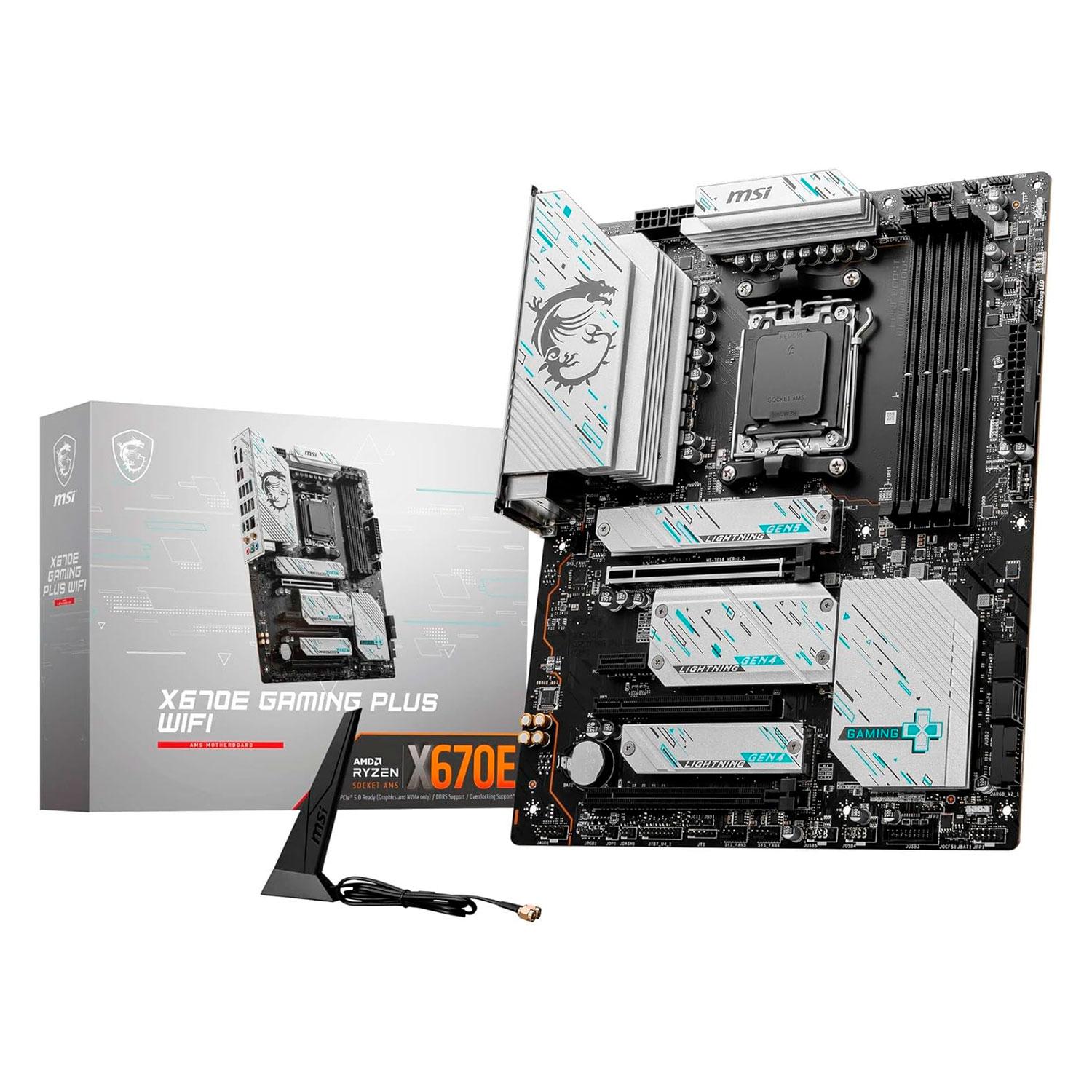 Placa Madre Msi X670e Gaming Plus Wifi Con Ranura Ddr5 Y Chipset Amd Am5 X670 Atx