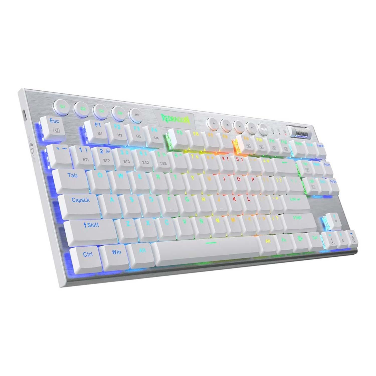 Alternative view of Teclado Inalámbrico Para Juegos Redragon Horus K621w-rgb Con Interruptor Rojo, Color Blanco