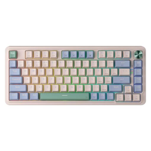 Teclado Inalámbrico Redragon Ucal K673 Pro K673cpg Rgb Con Interruptores De Diseño Rojo Y 75 % De Capacidad, Color Negro