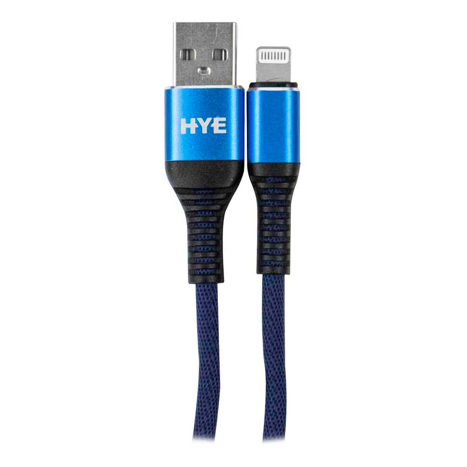 Cable Usb-a A Lightning Hye Hye25bl De 1,2 Metros, Color Azul