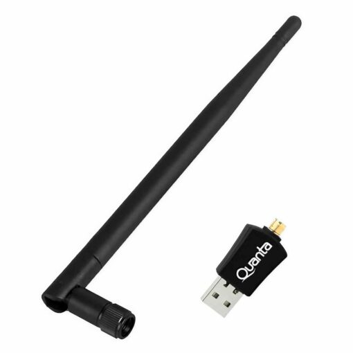 Adaptador Wifi Usb Quanta Qtaa600 De 600 Mbps, Color Negro