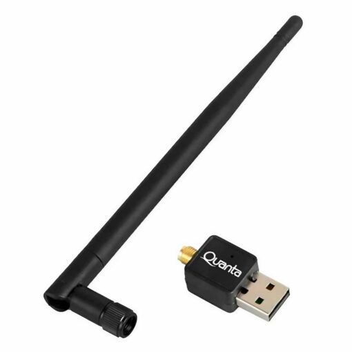 Adaptador Usb Wifi Quanta Qtaa150 De 150 Mbps, Color Negro