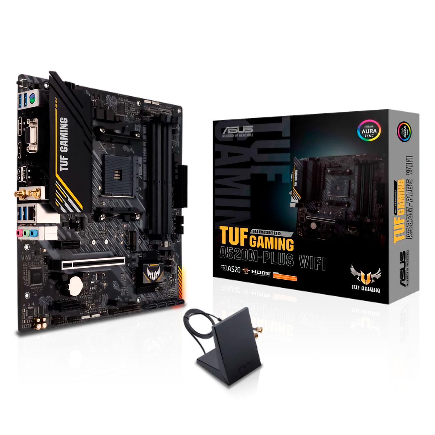 Asus Tuf Gaming A520m Plus Wifi Con Zócalo Am4, Chipset Amd A520, Ddr4, Micro Atx