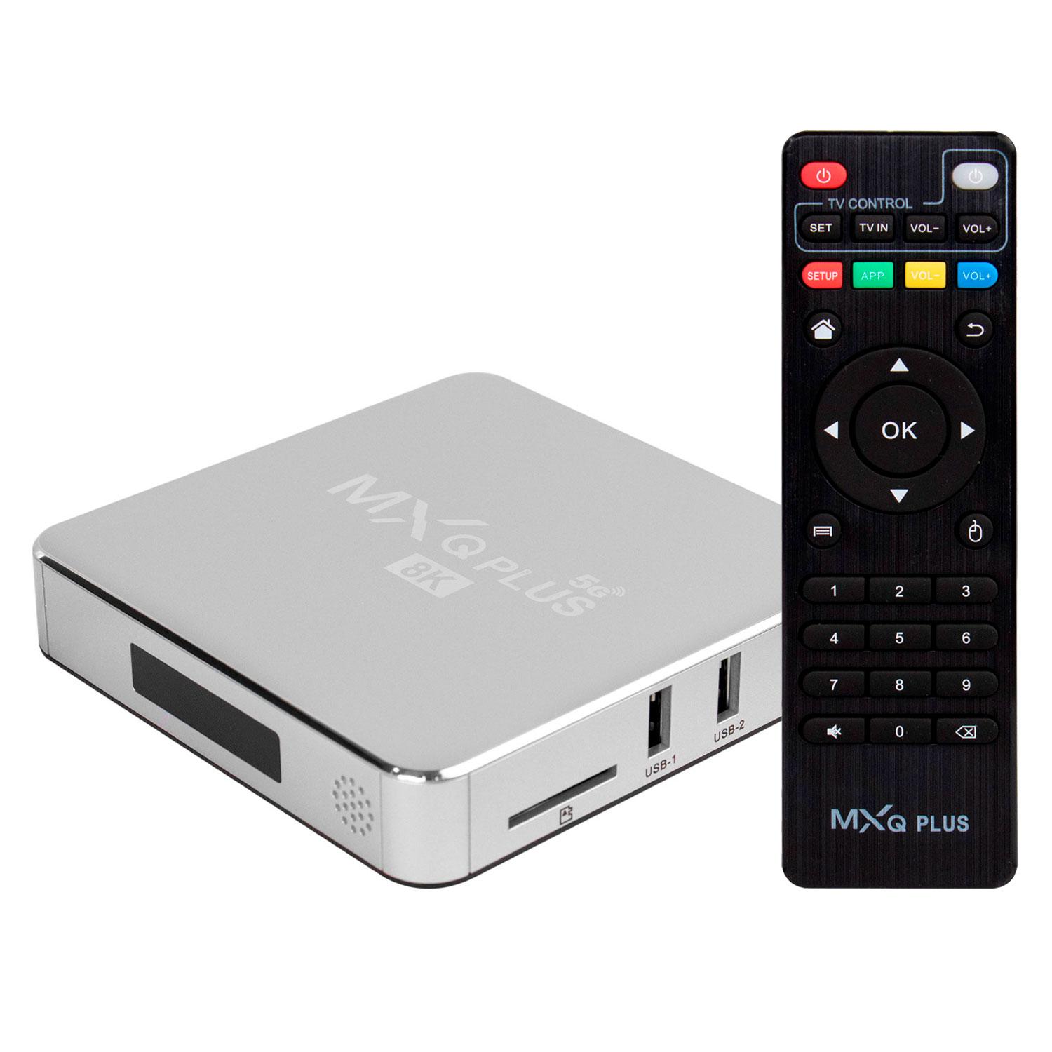 Receptor Wifi Mxq Plus 8k Ultra Hd De 256 Gb Y 64 Gb De Ram 5g - Plateado