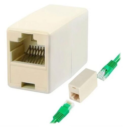 Adaptador De Red Rj45 Hembra A Rj45 Hembra - Blanco