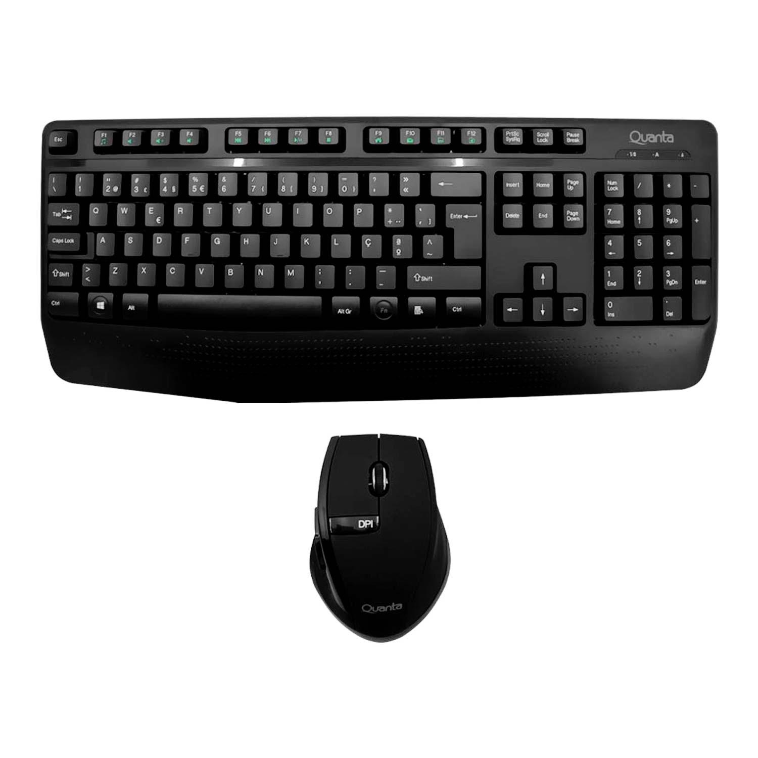 Kit De Teclado Y Ratón Inalámbricos Easytype Qtktm12 De Quanta En Portugués (negro)